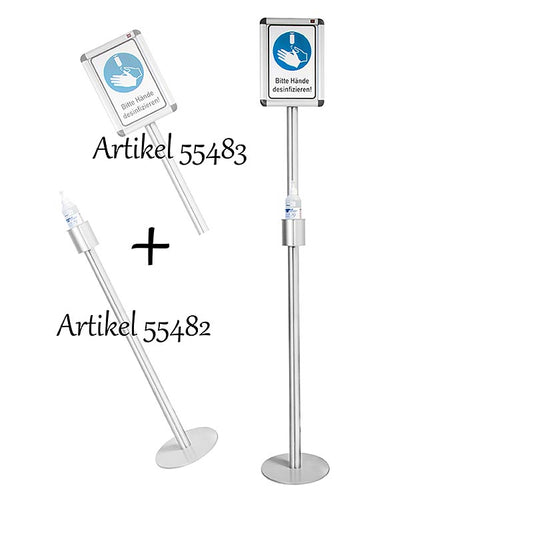 Panneau d'information pour support de désinfection (55482), aluminium, 80cm, 1 pc