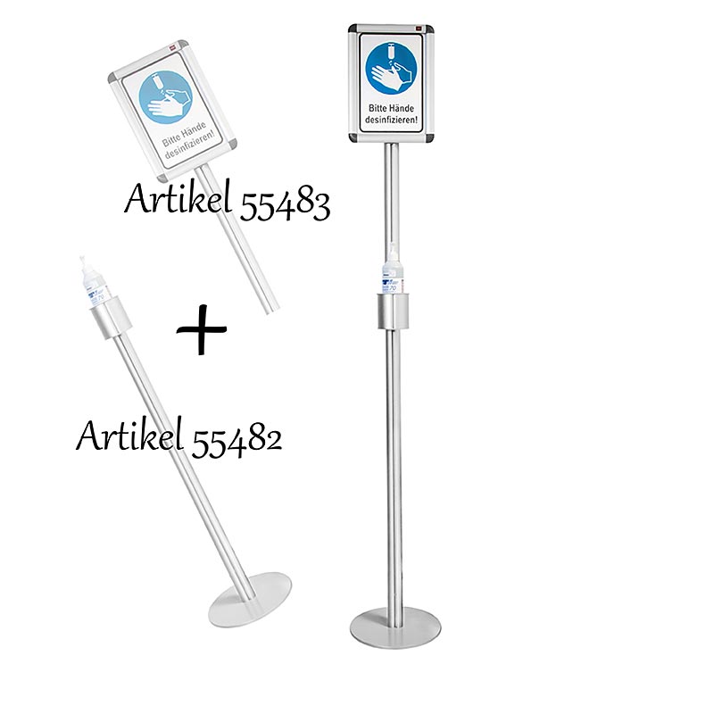 Panneau d'information pour support de désinfection (55482), aluminium, 80cm, 1 pc