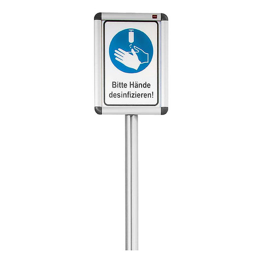 Panneau d'information pour support de désinfection (55482), aluminium, 80cm, 1 pc - Accessoire pratique pour le nettoyage hygiénique et la désinfection en cuisine