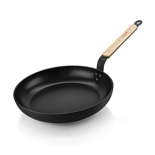 deBUYER B Bois Choc Poêle à frire, induction, 28cm (878028), 1 pièce - Poêle de haute qualité avec poignée ergonomique, parfaite pour tous les types de feux, y compris l'induction, idéale pour les créations culinaires et des résultats de cuisson parfaits