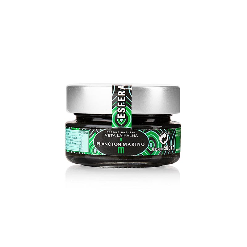 SEO-friendly alt text : Délicat et savoureux caviar épicé Plancton Sphères de Veta La Palma, 50 g, parfait pour rehausser les plats de poisson avec une explosion d'essence marine