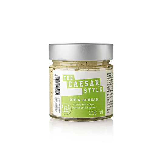 Ernst Petry 200 ml Serious Taste the caesar Sauce, idéale pour les salades, les sandwichs et les snacks, préparée avec de la mayonnaise, du fromage à pâte dure et des câpres, légère et polyvalente, peut être transformée en la vinaigrette qui donne son nom à la salade culte, s'accompagne parfaitement de bâtonnets de légumes ou de frites