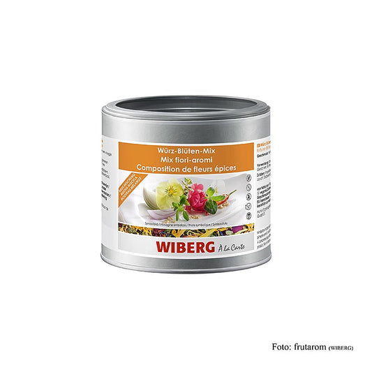 Un paquet de 30g de mélange d'épices et de fleurs Wiberg, au goût fruité, aromatique et floral, idéal pour assaisonner et décorer les entrées et les plats principaux Convient pour les salades, les soupes, les sauces, les émincés, les plats de pâtes, de riz et de légumes