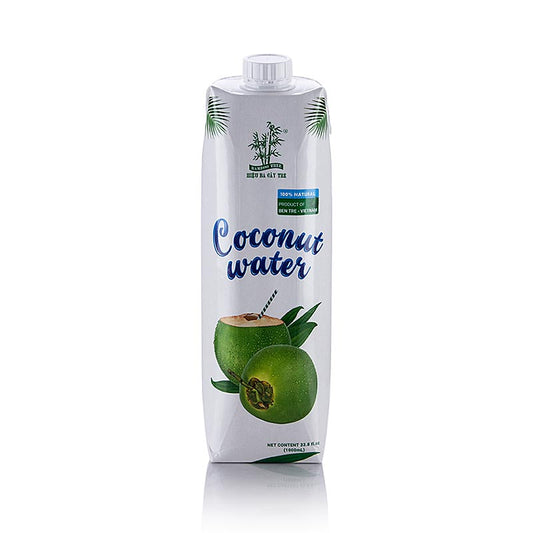 Eau de coco de Bamboo Tree, 1 litre, fabriquée à partir d'eau de coco pure, une alternative rafraîchissante aux boissons habituelles