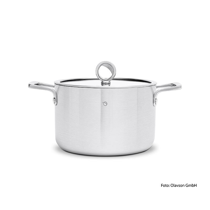 Olavson Casserole à noyau en cuivre, avec couvercle, 20cm, 3,8l, pour tous les feux, 1 pc