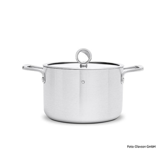 Olavson Casserole à noyau en cuivre, avec couvercle, 20cm, 3,8l, pour tous les feux, 1 pc