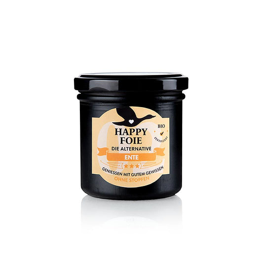  Happy Foie - Bloc de Foie Gras de Canard, EthicLine, BIO, 130 g Image d'un paquet de Bloc de Foie Gras de Canard bio éthique Convient pour la terrine de Foie Gras d'Oie ou comme topping de luxe Ingrédient de haute qualité pour les cuisiniers amateurs et professionnels Commandez maintenant et profitez d'une qualité exceptionnelle