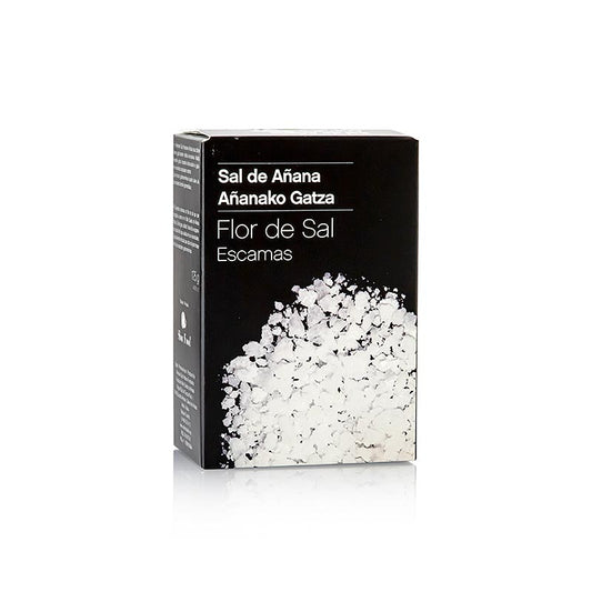 Flor de Sal de Añana, sel marin primitif espagnol, 125 g - Flocons de sel marin primitif croustillants de la vallée Salado de Anana, récoltés de manière traditionnelle selon les principes Slow Food et déclarés patrimoine agricole mondial de l'UNESCO