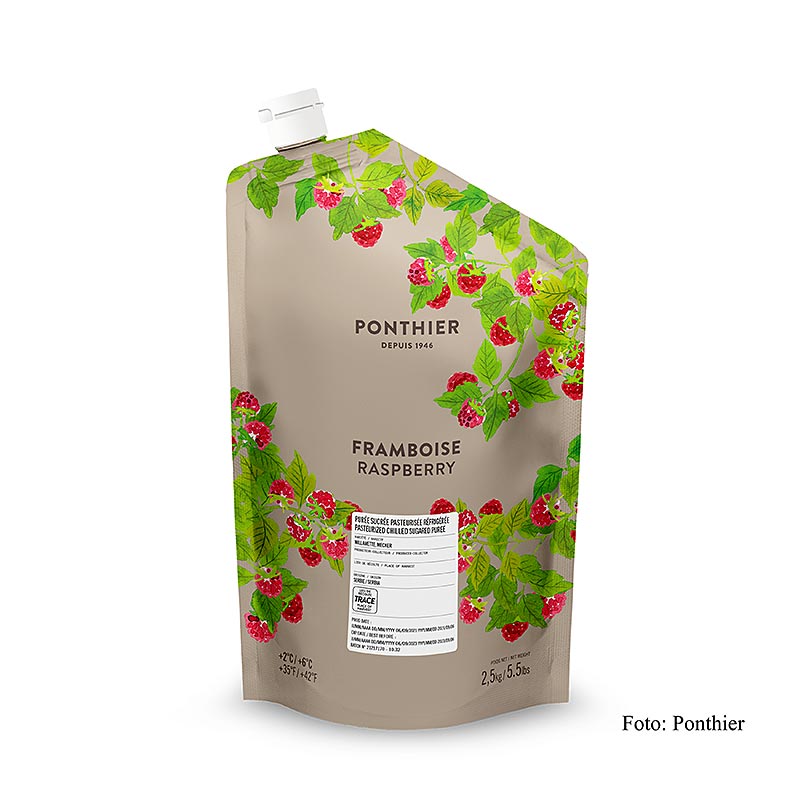 Ponthier Purée de framboises, avec sucre, 2,5kg, 2,5 kg