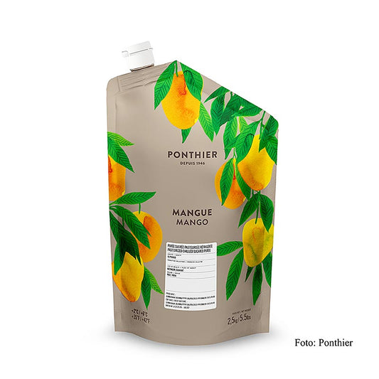Purée de mangue de Ponthier, avec sucre, 2,5kg, idéale pour les desserts, les smoothies et les sauces, fabriquée à partir de mangues mûres au goût frais et sucré