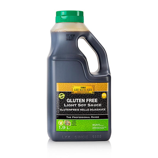 Sauce soja - Light (claire), sans gluten, Lee Kum Kee, 1,9 l - Le goût authentique de l'Asie dans une sauce soja polyvalente sans gluten, parfaite pour les cuisiniers amateurs et professionnels pour affiner différents plats
