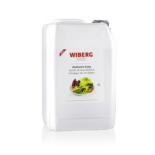 Wiberg BASIC vinaigre de vin blanc, 6% d'acidité, à base de raisins bien mûrs, 5 l