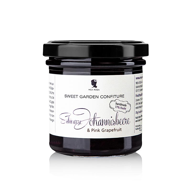 Pâte à tartiner aux fruits de cassis et de pamplemousse de Mea Rosa, fabrication artisanale, utilisations multiples Qualité de premier choix, équilibre parfait entre le sucré et l'acide, contenu : 180 g