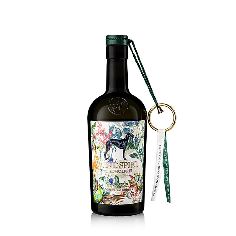 Windspiel - gin sans alcool de l'Eifel, 500 ml - expérience gustative exclusive, sans alcool, sans sucre et végétalien, avec de fines notes de clou de girofle et de piment, des baies de genièvre et des notes d'agrumes