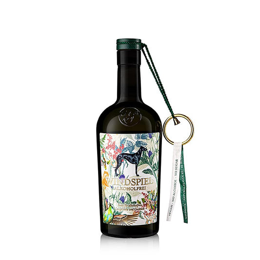 Windspiel - gin sans alcool de l'Eifel, 500 ml - expérience gustative exclusive, sans alcool, sans sucre et végétalien, avec de fines notes de clou de girofle et de piment, des baies de genièvre et des notes d'agrumes