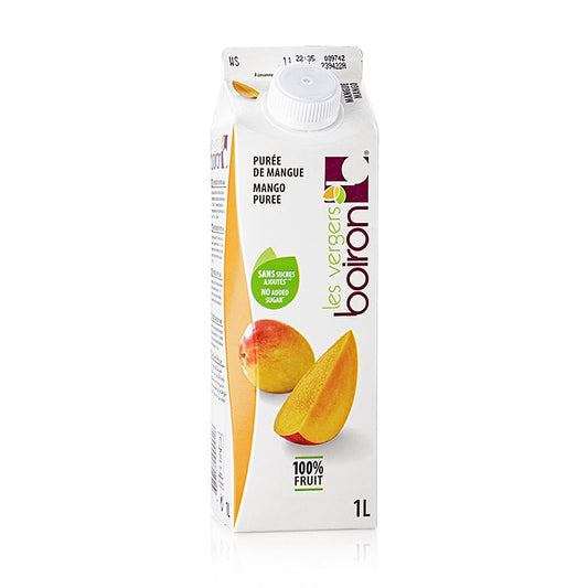 Purée de mangue Boiron, pasteurisée, 100% fruits, 1 l - Purée de fruits de qualité supérieure pour une utilisation polyvalente en restauration et à la maison