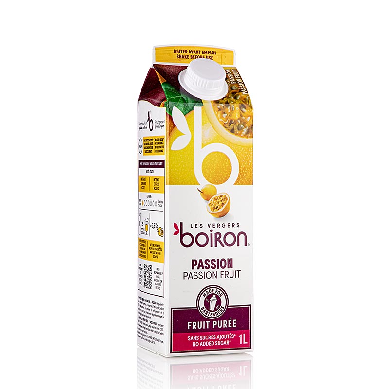 Purée de fruits de la passion de Boiron, 100% fruits, 1 l, idéale pour les desserts, les cocktails et les sauces