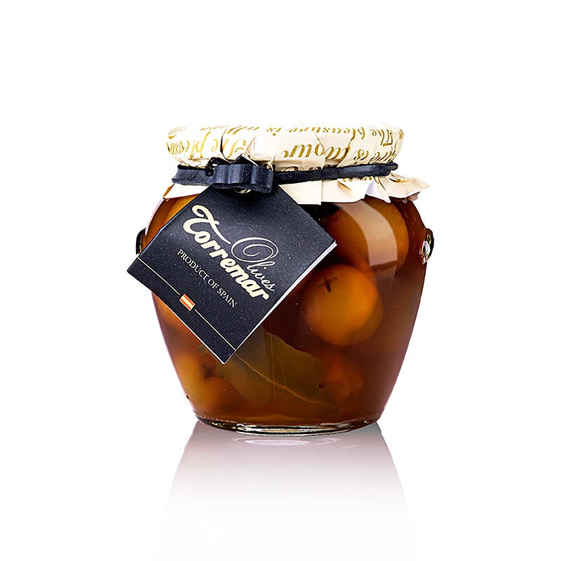 Olives vertes dénoyautées Gordal en bocal de 580 g avec Mojo Picon de Torremar SL
