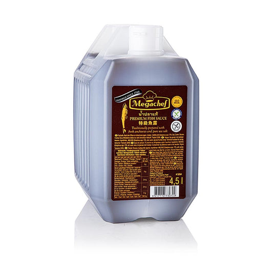 Grande bouteille de sauce de poisson Megachef, 4,5 l, sans gluten, pour les plaisirs culinaires