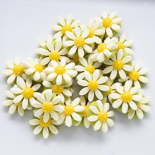 Délicieuses marguerites en chocolat de Dobla, 106 g, 140 pcs - Fleurs décoratives en chocolat de qualité supérieure pour décorer les pâtisseries, les gâteaux et autres créations sucrées Idéal pour les cuisiniers amateurs et les pâtissiers professionnels