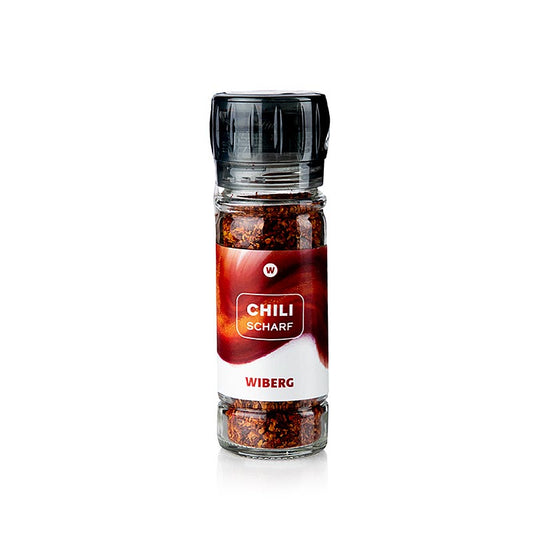40g Moulin à épices Wiberg Chili, fort et concassé, pour des plats espagnols épicés comme les tapas et la paella, du chili moulu de haute qualité dans un moulin pratique pour donner de l'authenticité et un coup de pouce supplémentaire à vos plats préférés