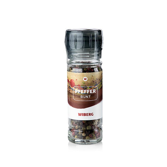 43 g Moulin à épices Wiberg Poivre, multicolore, entier, aromatique et fort, idéal pour l'assaisonnement et la finition décorative