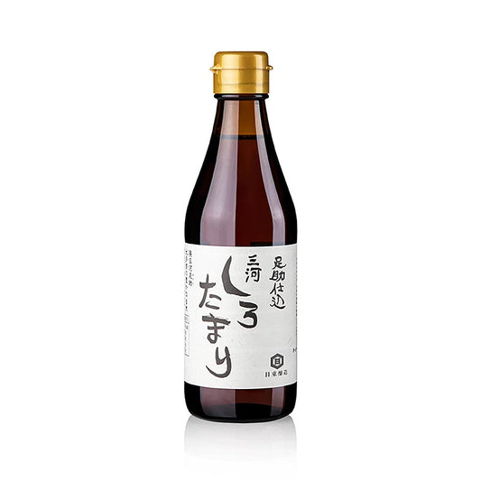 Sauce soja - Shiro Shoyu, sauce condimentaire blanche tamari, à base de blé, 300 ml, produite dans la zone la plus froide de la préfecture d'Aichi, avec de l'eau extra douce et les meilleurs ingrédients de base, avec une douceur naturelle fantastique, un bouquet malté, des notes de koji et de miso, couleur ambrée, parfaite pour la cuisine kaiseki, les plats à base d'œufs, les bouillons dashi, les pâtes aglio e olio, s'harmonise bien avec l'huile d'olive, à base de blé 100%, ATTENTION : ne contient pas de graines de soja, les personnes allergiques doivent lire attentivement l'étiquette