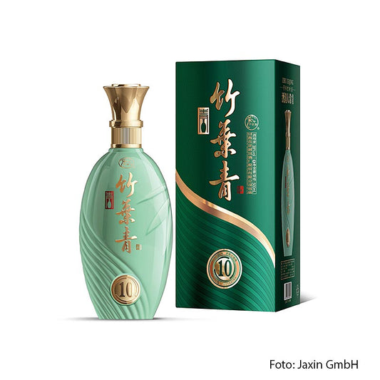 Baijiu - Zhuyeqing Bamboo Green 10, 38% vol, Chine, 500 ml - Spiritueux chinois à base de vert de bambou, vieilli pendant 10 ans, 38% d'alcool, en bouteille de 500 ml