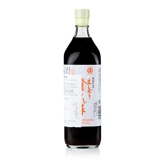 Chanpon Ponzu, à base de sauce soja et de 5 jus d'agrumes, Marusho, 700 ml - Sauce japonaise polyvalente à base de sauce soja et de jus d'agrumes, idéale comme sauce à tremper, vinaigrette ou marinade pour le poisson, la viande et les légumes, en bouteille pratique de 700 ml
