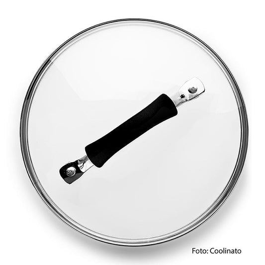 Couvercle en verre de Coolinato, 20cm de diamètre, verre résistant à la chaleur, lavable au lave-vaisselle, poignée simple, complément indispensable pour vos ustensiles de cuisine