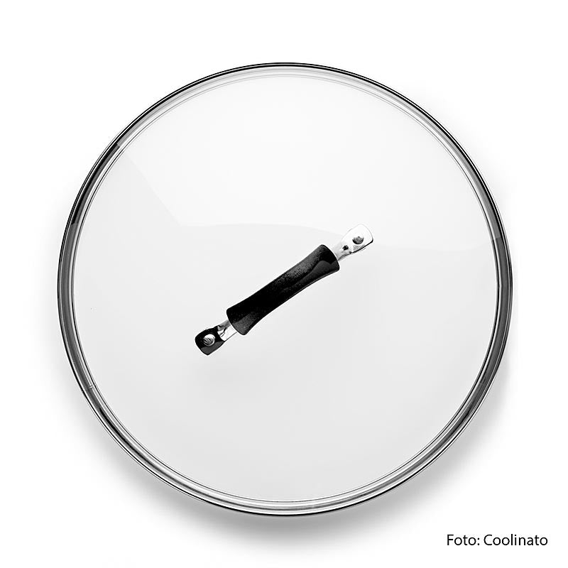 Couvercle en verre, 28cm, Coolinato, 1 pc - Couvercle en verre résistant à la chaleur de haute qualité qui empêche les éclaboussures et préserve les arômes S'adapte à la plupart des poêles de cette taille et permet d'économiser de l'énergie en chauffant plus rapidement Facile à nettoyer et passe au lave-vaisselle Idéal pour les cuisiniers amateurs et professionnels