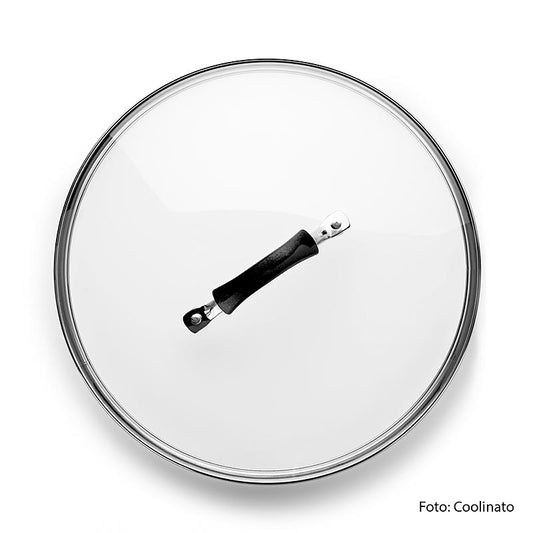 Couvercle en verre, 28cm, Coolinato, 1 pc - Couvercle en verre résistant à la chaleur de haute qualité qui empêche les éclaboussures et préserve les arômes S'adapte à la plupart des poêles de cette taille et permet d'économiser de l'énergie en chauffant plus rapidement Facile à nettoyer et passe au lave-vaisselle Idéal pour les cuisiniers amateurs et professionnels