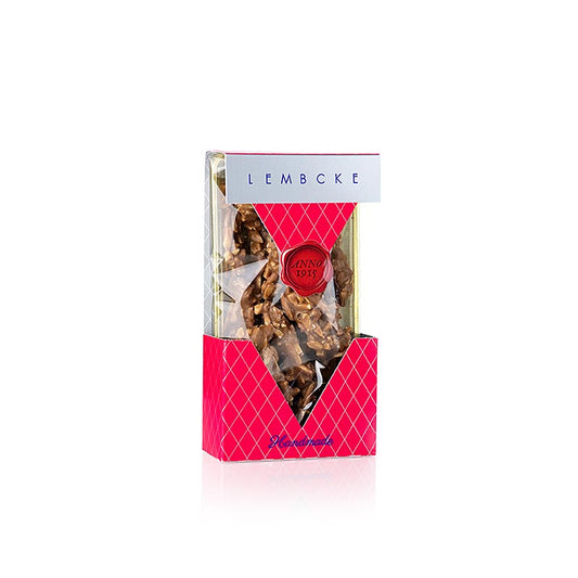 Délicieux biscuits au thé Mandini au lait de cacao de Lembcke avec des éclats d'amandes et du lait entier, paquet de 100 g