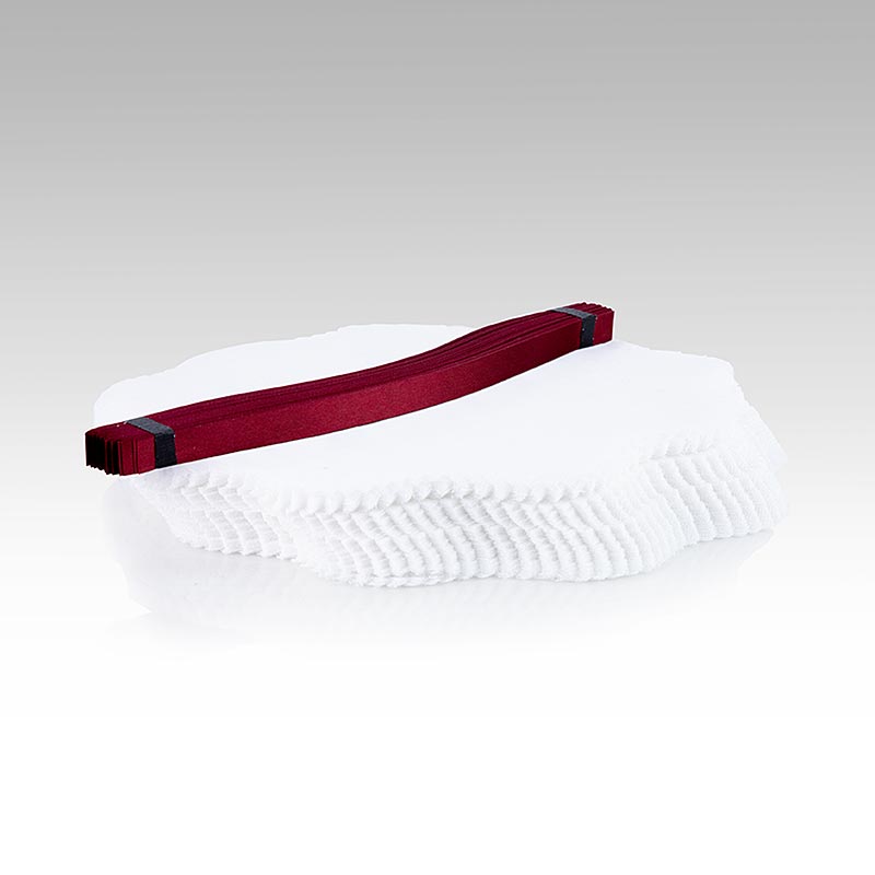 Serviette citron blanche avec ruban bordeaux, idéale pour servir et décorer la table, lot de 100