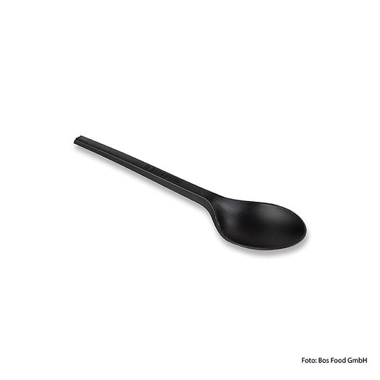 Cuillère à café noire Naturesse en CPLA réutilisable, 128mm, emballage de 1000 pièces