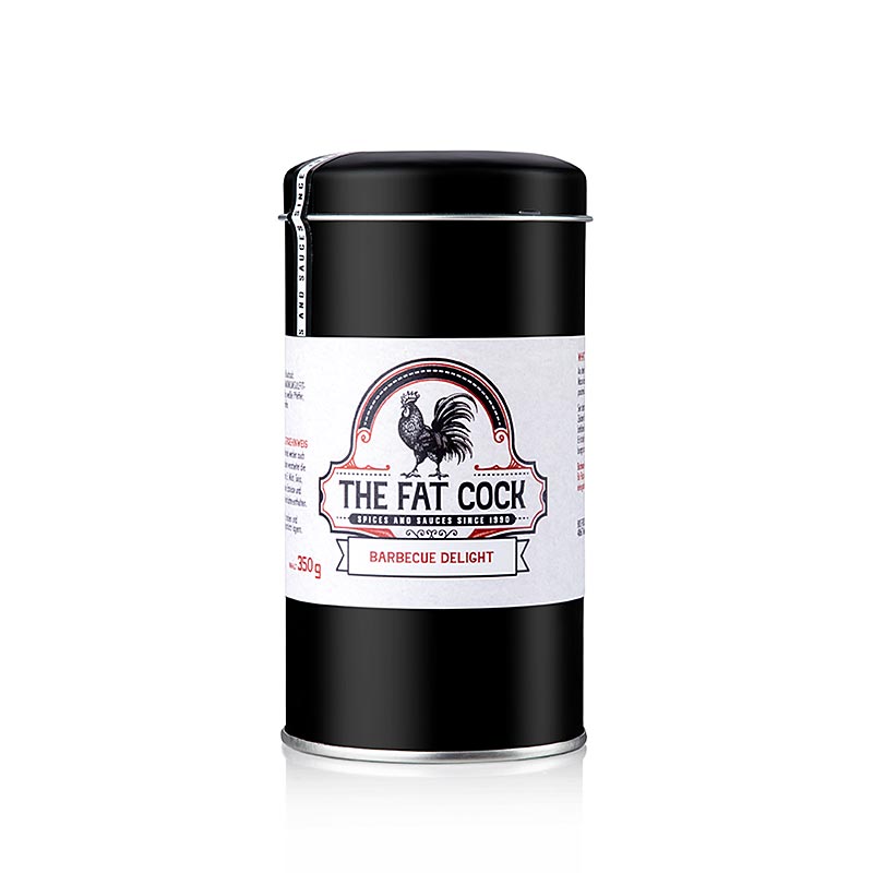 Le Fat Cock - Barbecue Delight, mélange de condiments, 350 g - polyvalent pour le poisson et la viande, parfait pour la marinade ou comme condiment de base pour une délicieuse sauce BBQ, symbolise la passion et l'envie d'en savoir plus