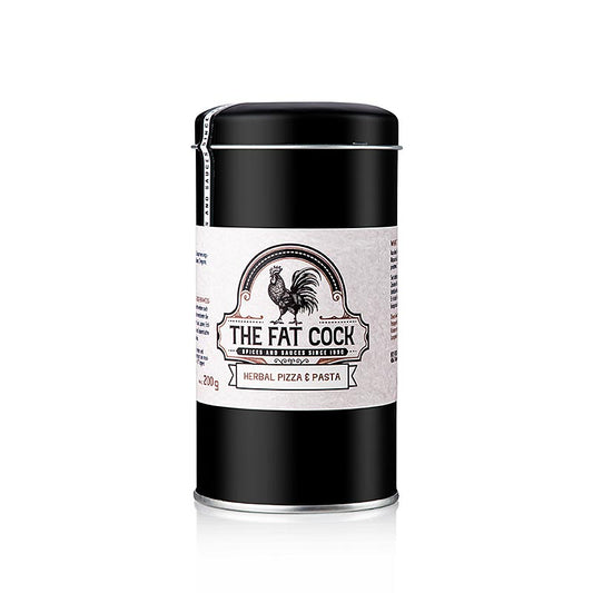 Mélange d'herbes The Fat Cock - Herbal Pizza & Pasta, préparation d'épices aux herbes, 200 g à utiliser dans les plats de pizza et de pâtes faits maison