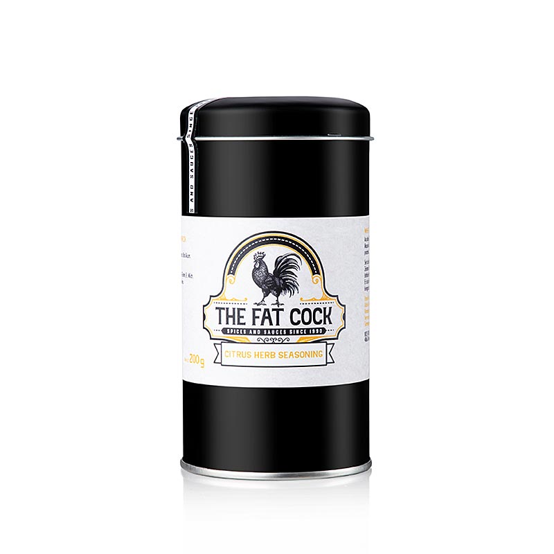 Le Fat Cock - Citrus Herb Seasoning, préparation d'épices, 200 g - citron fruité et herbes du jardin épicées pour les plats de poisson et les plats végétariens