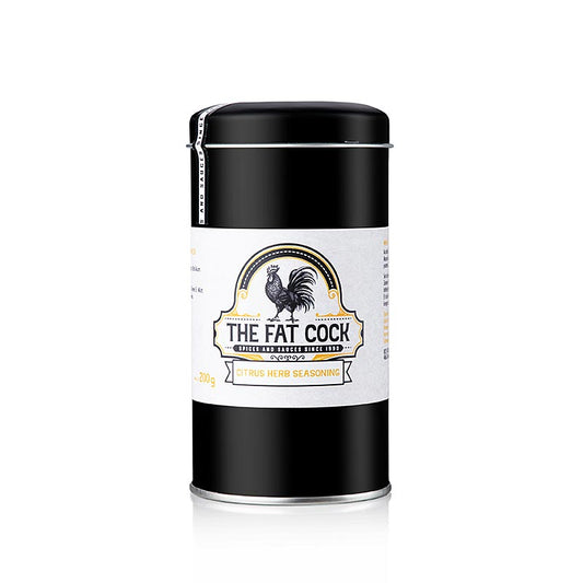 Le Fat Cock - Citrus Herb Seasoning, préparation d'épices, 200 g - citron fruité et herbes du jardin épicées pour les plats de poisson et les plats végétariens