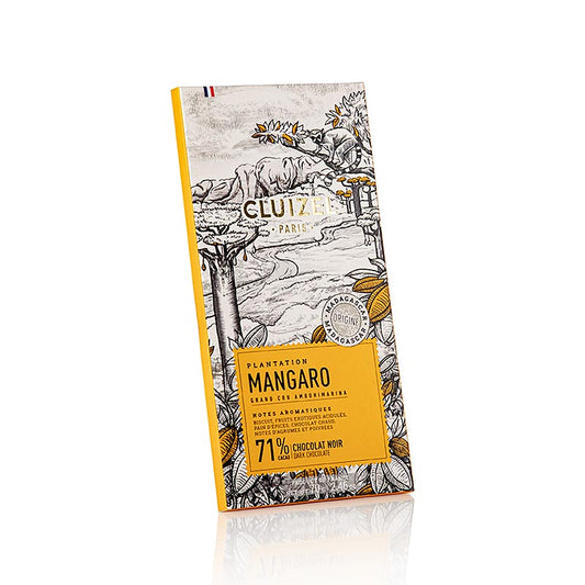 Tablette de chocolat de plantation Mangaro, 71% amer, Michel Cluizel (12136), 70 g - Délicieux chocolat aux notes exotiques de fruits et d'épices, inspiré de la plantation Mangaro