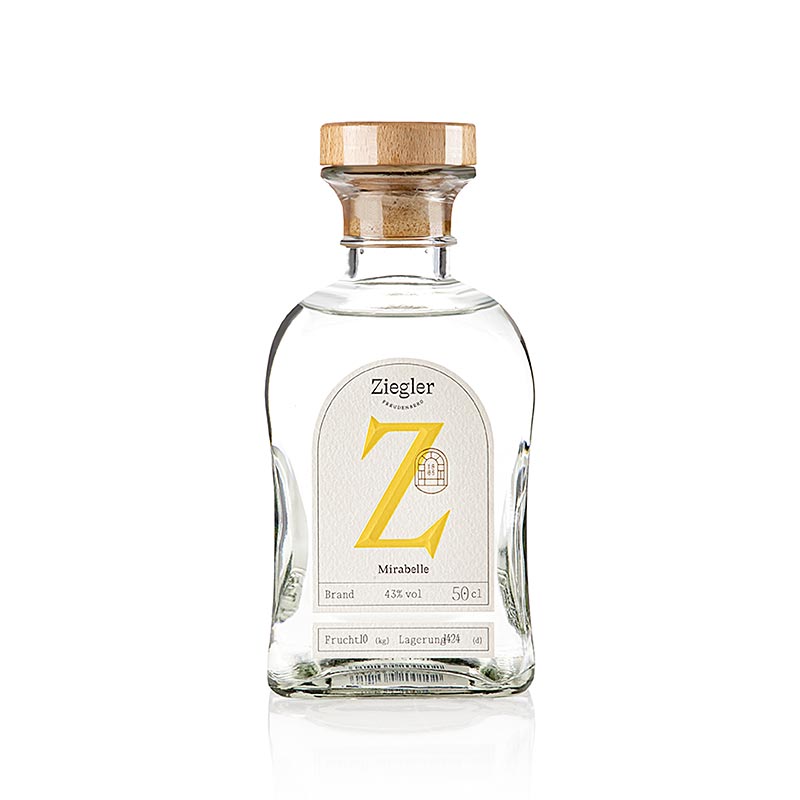 Eau-de-vie de mirabelle - Eau-de-vie noble, 43% vol, Ziegler, 500 ml - Eau-de-vie de fruits de haute qualité à base de mirabelles