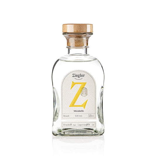 Eau-de-vie de mirabelle - Eau-de-vie noble, 43% vol, Ziegler, 500 ml - Eau-de-vie de fruits de haute qualité à base de mirabelles