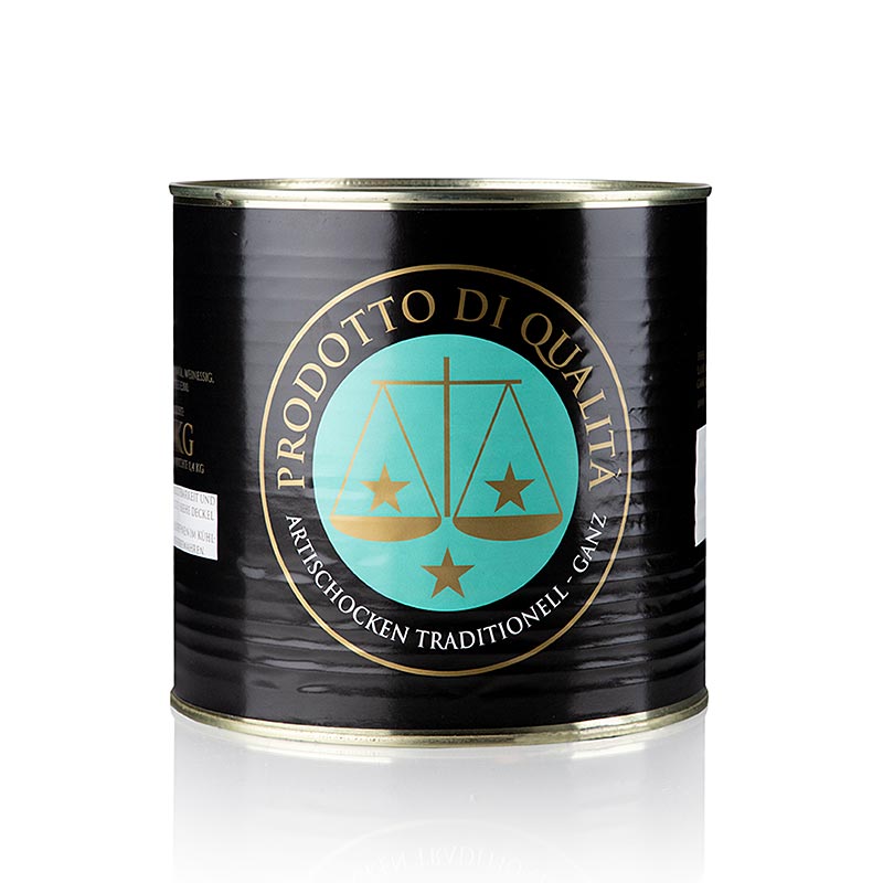 Artichauts marinés de La Bilancia en boîte de 2,4 kg, parfaits pour les antipasti, les salades et les pizzas, goût italien authentique