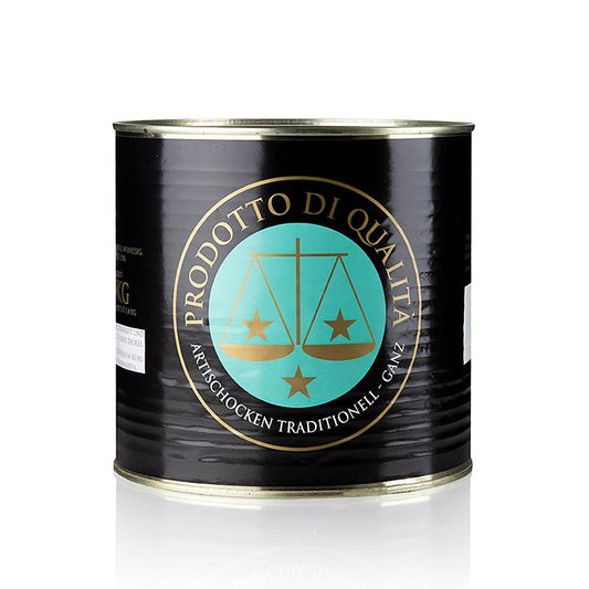 Artichauts marinés de La Bilancia en boîte de 2,4 kg, parfaits pour les antipasti, les salades et les pizzas, goût italien authentique