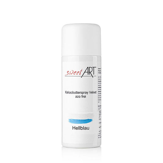 Spray beurre de cacao/colorant alimentaire de base Bleu clair, (Sweet Arts) Velvet, 400 ml - Pour donner une finition veloutée aux gâteaux, cupcakes et pâtisseries