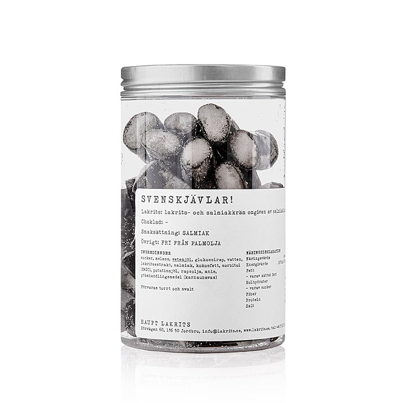 Délicieuse réglisse principale Svenskjävlar de Suède, extrêmement salée avec un fourrage tendre, sachet de 250 g