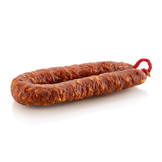 Chorizo Sarta Fort, piquant, en forme de fer à cheval, Gamboa, 250 g - Saucisse traditionnelle espagnole au goût intense et aux arômes épicés
