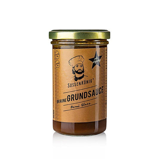 Demi Glace Roi de la Sauce - Sauce prête à l'emploi au goût riche, idéale pour les plats de viande et de gibier, emballage de 250 ml adapté aux cuisiniers amateurs et aux restaurateurs professionnels