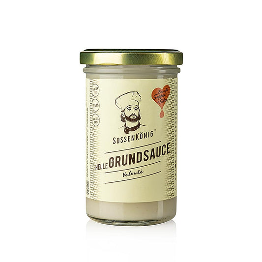 Sossenkönig Velouté, sauce prête à l'emploi, 250 ml - Sauce crémeuse et veloutée pour affiner les plats, idéale pour les cuisiniers amateurs et les gastronomes, connue pour sa grande qualité et son goût authentique