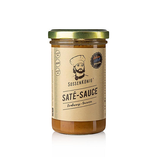 Sossenkönig - Saté Sauce (cacahuète), sauce prête à l'emploi, 250 ml - Sauce crémeuse aux cacahuètes au goût authentique, idéale comme dip ou comme accompagnement pour les viandes grillées, emballée dans un vaporisateur pratique de 250 ml